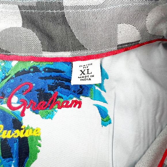 Robert Graham Mens Grey Pattern Long Sleeve Button Down XL - Picture 4 of 5